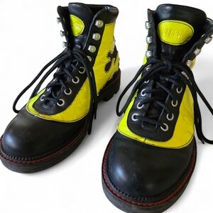 Fluevog 7th Heaven Pyro, Black/Yellow, M7/W9
